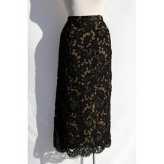 PENNY JENNINGS Vintage Black Silk Lace Skirt | Size M-L - theREMODA Long Lace Skirt For Evening, Evening Long Lace Skirt, Long Lace Evening Skirt, Elegant Maxi Skirt With Lace Trim, Elegant Formal Skirt With Lace Trim, Elegant Lace Evening Skirt, Elegant Party Skirt With Lace Trim, Chic Lace Evening Skirt, Elegant Evening Bottoms With Lace Trim