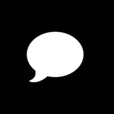 a white speech bubble on a black background