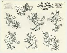 the original character sheet for disney's animated film, dumbo and his crew