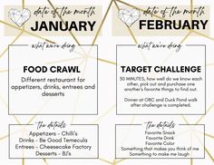 an image of food crawls for valentine's day and other special events in january