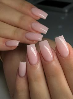 Light Pink Acrylic Nails, Natural Acrylic Nails, Blue Acrylic Nails, French Tip Acrylic Nails, Simple Acrylic Nails, Short Square Acrylic Nails, Diy Valentine, Acrylic Nails Coffin Short