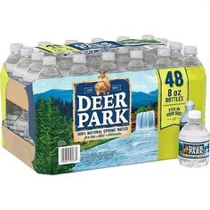 a pack of deer park bottled water