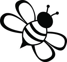 a black and white drawing of a bee