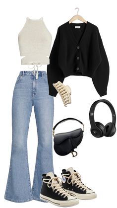 Casual Day Outfits, Modest Fashion Outfits, High Waisted Jeans, Cute Everyday Outfits, Casual Style Outfits