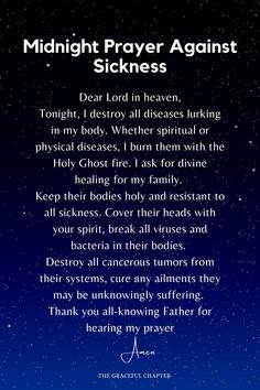 the poem for midnight prayer against sickness