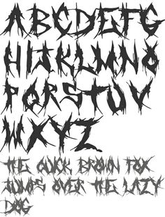 some type of graffiti font that is black and white with the letters in different styles