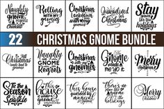 twelve christmas svt bundle with handwritten font, including the numbers and letters for each letter