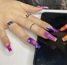 Pride Nails, Airbrush Nails, Edgy Nails, Gel Nails Diy, Simple Acrylic Nails, Long Acrylic Nails Coffin, Exotic Nails, Beauty Nail