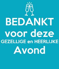 the words bedakt voor deze are in white on a blue background