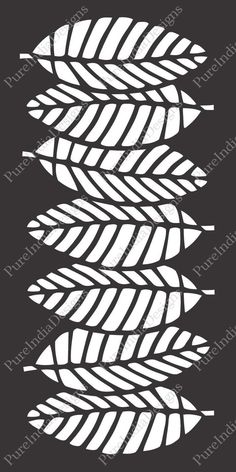 a black and white image of three different types of leaves in the shape of an arrow