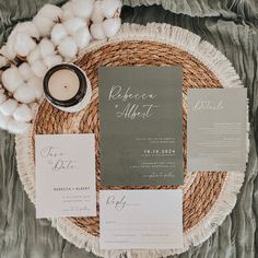 the wedding stationery was done in black and white