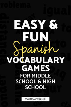 an easy and fun spanish vocaculary game for middle school students to play