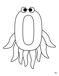 the letter o is for octopus coloring page