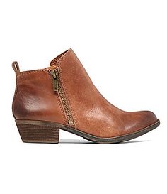 Lucky Brand Basel Zip Booties | Dillards.com Corporate Wardrobe, Womens Low Heels, Short Ankle Boots, Womens Black Booties, Recipes Casserole, Chunky Heel Ankle Boots, Western Booties, Fall Clothes, Women Oxford Shoes