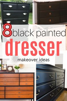 8 black painted dressers makeover ideas