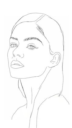 a line drawing of a woman's face