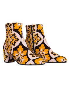 LaDoubleJ Shoes - VELVET BOOTIE Colorful Velvet Chunky Heeled Boots, Leopard Print Leather Ankle Boots, L'artiste Boots, Vacation Outfits, Friends Family, Rubber Rain Boots, Online Store, Beauty Hacks, Give It To Me