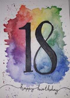 Hand Painted Cards Ideas, Watercolor Birthday Card Ideas, Birthday Watercolor, Happy Birthday Cards Diy, Watercolor Birthday Cards, Birthday Card Drawing, Gifts Wrapping Diy, Watercolor Paintings For Beginners, Watercolor Birthday