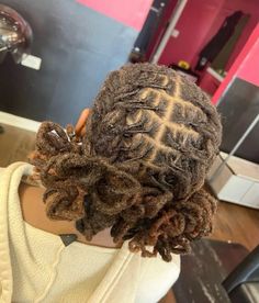 @ad0reamiya Two Low Buns Locs, Back To School Loc Hairstyles, French Braid Locs, Short Braid Hairstyles, Short Braid, Short Dreadlocks Styles, Lemonade Braids Hairstyles, Cute Dreads