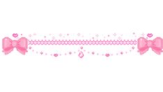 a cross stitch pattern with pink bows and hearts on the ribbon that is being sewn