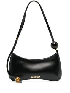 Jacquemus Le Bisou Perle Shoulder Bag - Farfetch Jacquemus Bag, Shoulder Bag Black, Leather Cap, Black Shoulder Bag, Mini Handbags, Bead Leather, Leather Mini, Handbag Backpack, Shoulder Handbags