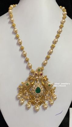 Beeds Chain Designs With Locket, Beads Gold Jewellery Indian, Pearl Pendant Designs, Chocker Design, Pearl Haram, Artificial Earrings, Pearls Chains, Beaded Wedding Jewelry, Fashion Jewelry Necklaces Gold