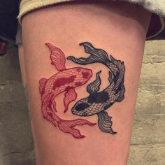 yinyangtattoo Shen Long Tattoo, Red Tattoo Ideas, Band Tattoos, Red Tattoo, Red Ink Tattoos, Dope Tattoos For Women