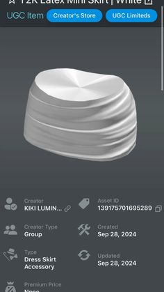 an image of a white paper hat on the app store's website page, with information about it