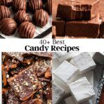 four different pictures with the words 40 + best candy recipes