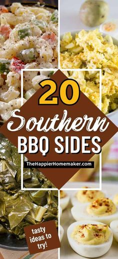 southern bbq sides with text overlay that reads 20 southern bbq sides