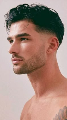 Thick Hair Styles For Men, Middle Part Haircut, Young Men Haircuts, Low Skin Fade