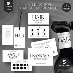 the hair package is shown with different items