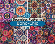 seamless patterns boho - chic 01