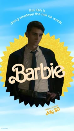 a man in a suit and tie with the words barbie above him