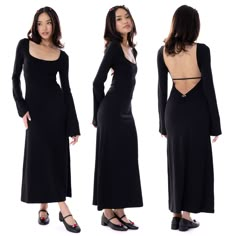 Rachelle dress Oversized Clothes For Women, Long Dresses For Fall, Black Office Outfits Women, Fancy Dinner Outfit Night, Prue Halliwell Outfits, Styling Black Dress, How To Layer Clothes, Night Out Dinner Outfit, Maxi Dress Aesthetic