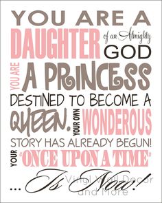 a poster with the words you are a daughter