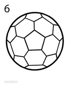 an image of a soccer ball that is in the shape of a number 6 coloring page