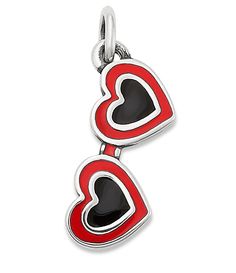 From James Avery,  this Enamel Heart Sunglasses Charm features: This sterling silver James Avery charm is ready for sunny days and filled with three dimensional details. Accented with red and black enamel, these heart-shaped sunglasses add a little retro flair to any bracelet or chain. Product Specifications:Sterling silverRed and black enamelApprox. .75" long x .3125" wideMade in the USA.Due to the personalized nature of Heart Shaped Sunglasses, Heart Sunglasses