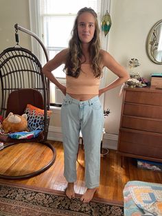 "Tag says 16 waist 17\" hips 21\" rise 11\" length 41\" Model has jeans synched in photo to fit" 90s Style Straight Leg Bottoms For Everyday, 90s Style Light Wash Bottoms For Everyday, 90s Style Everyday Bottoms For Summer, 90s Style Summer Bottoms, 90s Style Summer Bottoms For Everyday, 90s Style Everyday Summer Bottoms, Everyday 90s Style Summer Bottoms, Levi's 505, Levis 505