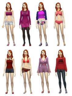 six female mannequins in various colors and sizes, all wearing short shorts