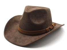 PRICES MAY VARY. 【Size】: Our suede cowboy hats have hood circumference :22.4 "-22.8 ", brim width :3.14 ", hat height :4.72 ", suitable for most men and women. At the same time, there is an adjustable cap band inside the cap, you can adjust the cap band to fit you 【High Quality Materials】: Our cowboy hats are made of high-quality suede, comfortable to the touch, and different to wear cowboy hats. It is not only wind proof and warm, but also very strong and not easy to break. Premium quality make Cowgirl Hats Western, Fedora Hat Men, Wide Brim Fedora, Cowgirl Hat, Fancy Hats, Hat For Men, Belt Design, Cowboy Cowgirl, Drop Top