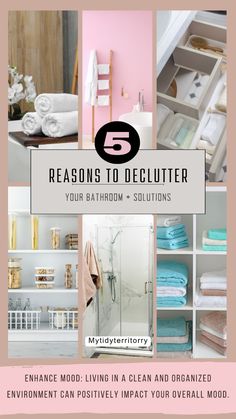 the 5 reasons to declutter your bathroom and linens in this postcard