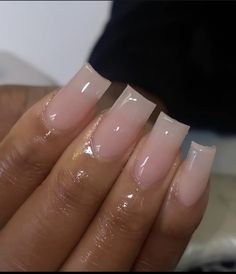 Clear White Acrylic Nails, Realistic Acrylic Nails, Milky Nails, Acrylic Toe Nails, Hard Nails