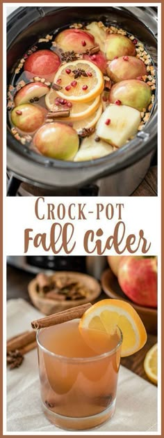 the crock pot fall cider is ready to be served