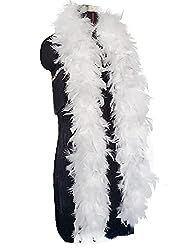 a white feather stole on a mannequin