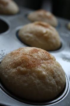 freshly baked muffins in a baking pan ready to go into the oven