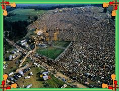 an aerial view of a large group of people