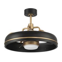 a black and gold ceiling light fixture