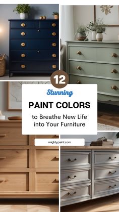 some furniture that is painted in different colors