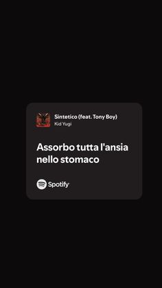 a black background with the words assobot tutta l'ansiai nello stomaco on it